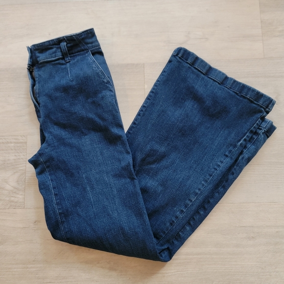 Maeve Denim - Maeve By Anthropologie Blue Flare Jeans Classic Wide Leg Style